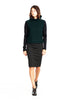 Boucle Turtle Neck in Green/Black