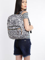 Hiveaxon Blue & Beige Printed Backpack