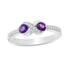 Amethyst Diamond X Ring
