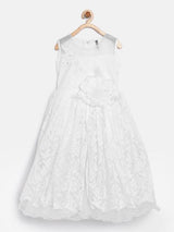 Branyork White Lace Fit and Flare Dress