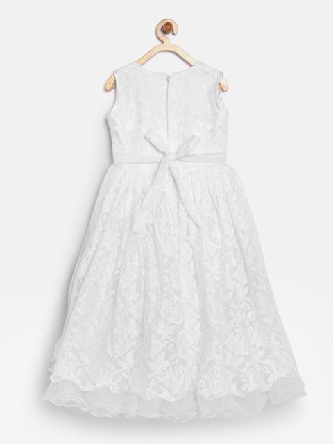 Branyork White Lace Fit and Flare Dress