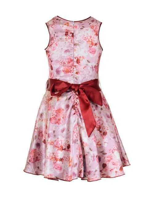 Branyork Red Printed A-Line Dress