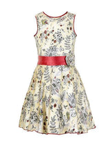 Branyork Cream-Coloured Printed A-Line Dress