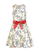 Branyork Cream-Coloured Printed A-Line Dress