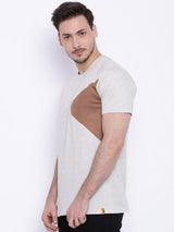 Daneaxon Cream Round Neck T-shirt