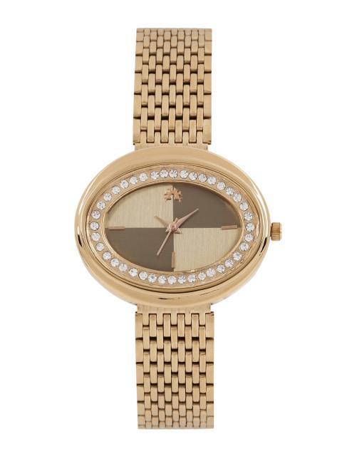 Arumkick Copper-Toned Embellished Analogue Watch