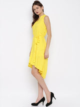 Rosyalps Yellow Solid Shirt Dress