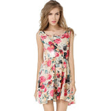 USA SIZE Summer bottom skirt Sleeveless printed